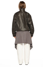 Blakely Brown Funnel Neck PU Jacket