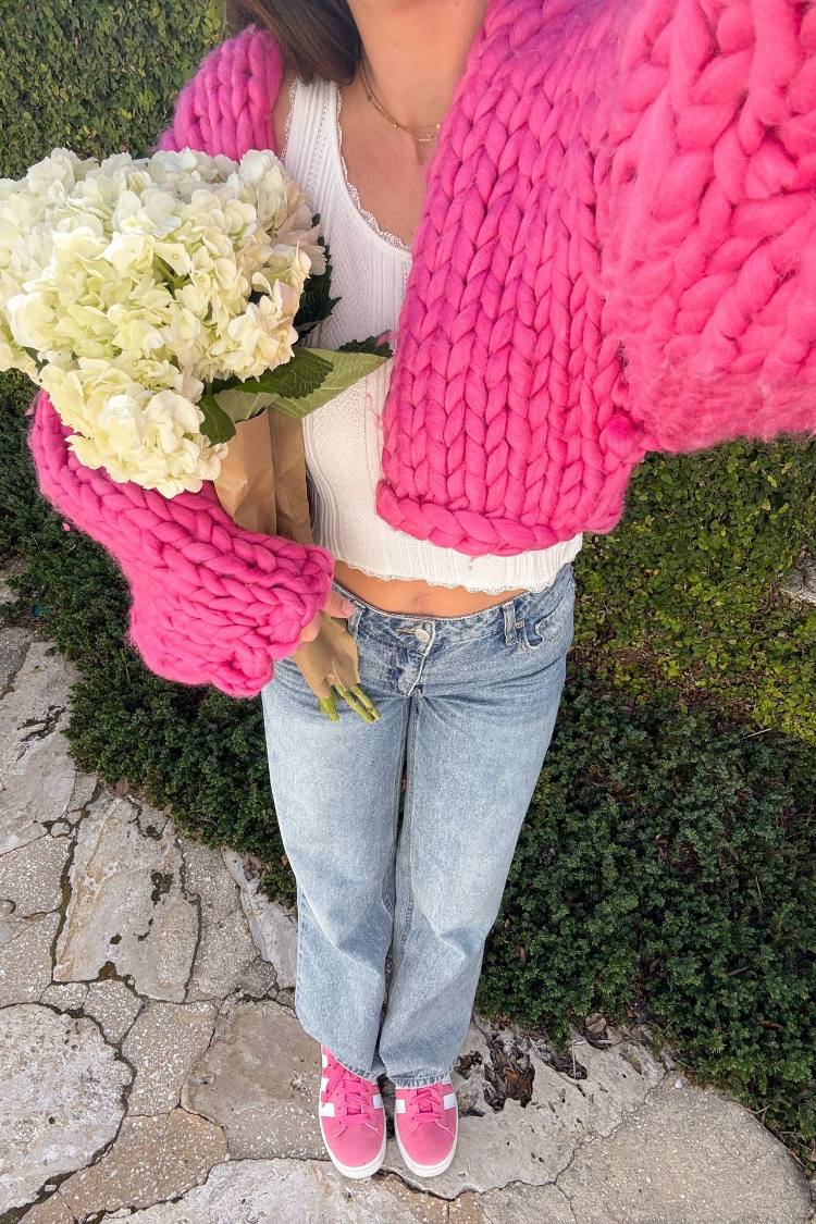 Blush Blossom Pink Knit Cardigan