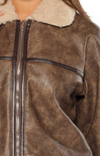 Cloud Brown Aviator Jacket