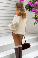 Delvey Cream Chunky Knit Sweater