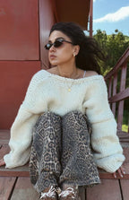 Delvey Cream Chunky Knit Sweater