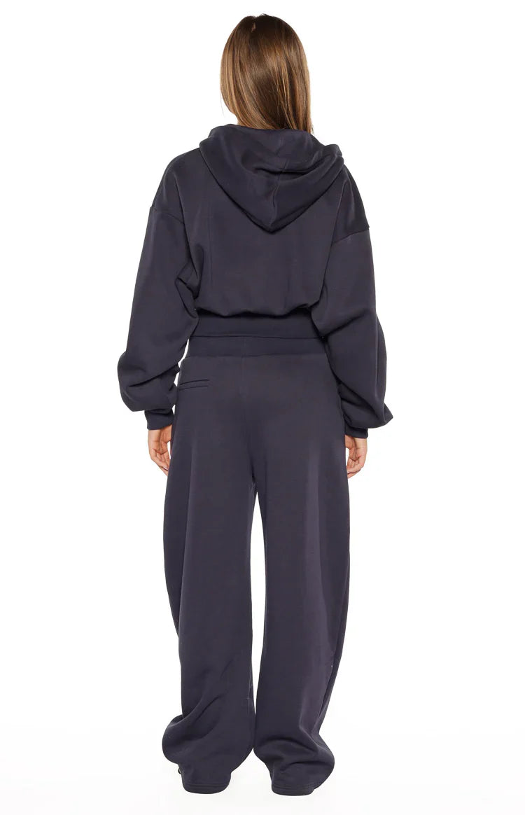 Dora Navy Zip Hoodie Sweater