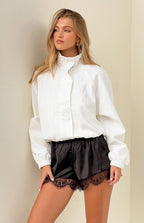 Enya Cream Funnel Neck Sports Jacket
