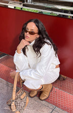 Enya Cream Funnel Neck Sports Jacket