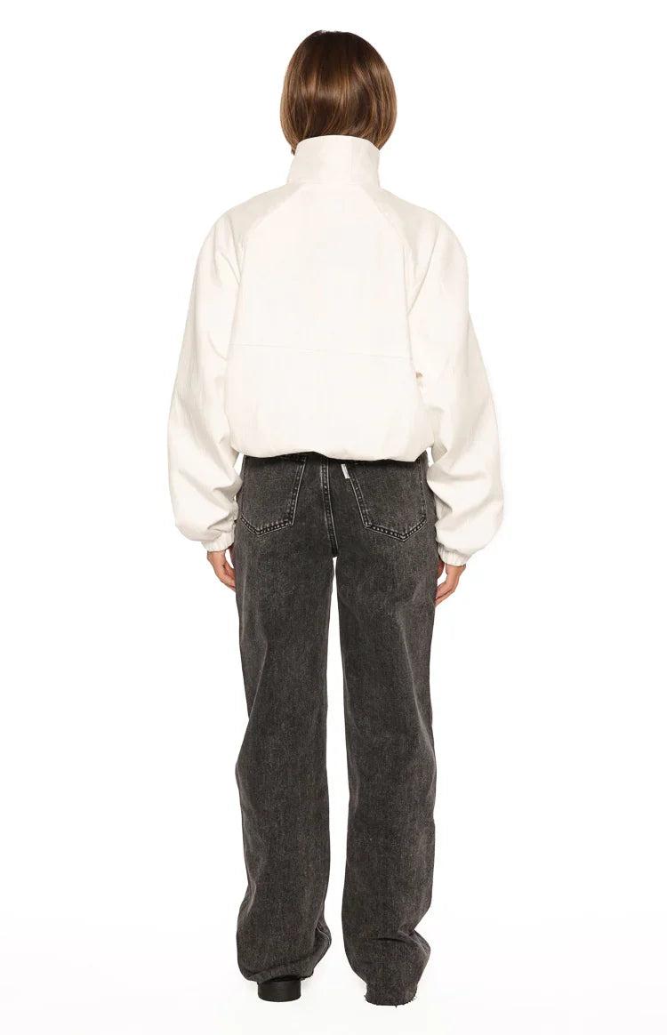 Enya Cream Funnel Neck Sports Jacket