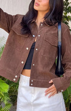 Hallie Suedette Chocolate Brown Jacket