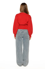 Janda Red Knit Oversized Cardigan