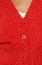 Janda Red Knit Oversized Cardigan