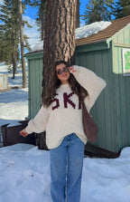Jasmine Ski Cream Jacquard Chunky Knit Sweater