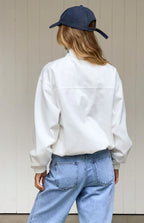 Kalana Cream Contrast Stripe Funnel Neck Jacket