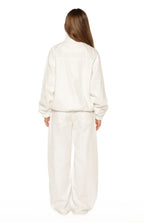 Kalana Cream Contrast Stripe Funnel Neck Jacket