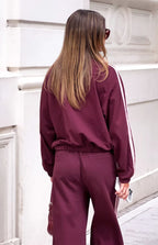 Kosie Burgundy and Pink Stripe Track Jacket