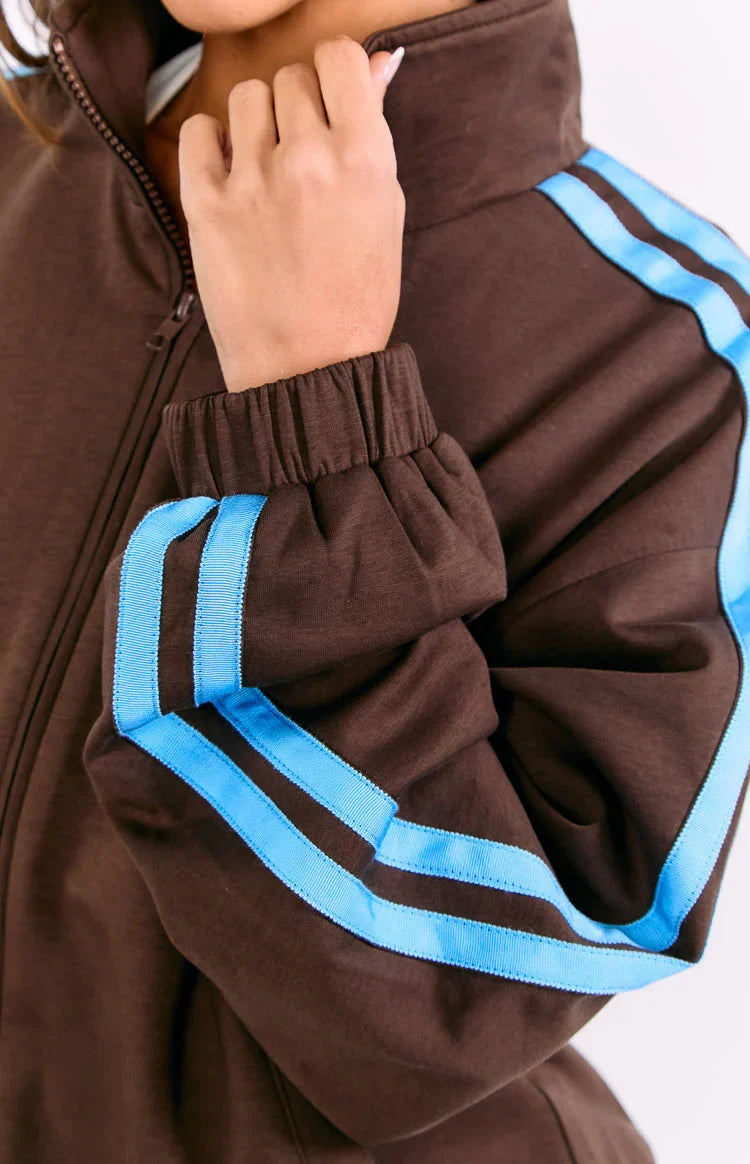 Kosie Chocolate And Blue Stripe Jacket