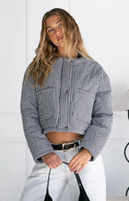 Lennie Black Gingham Quilted Jacket