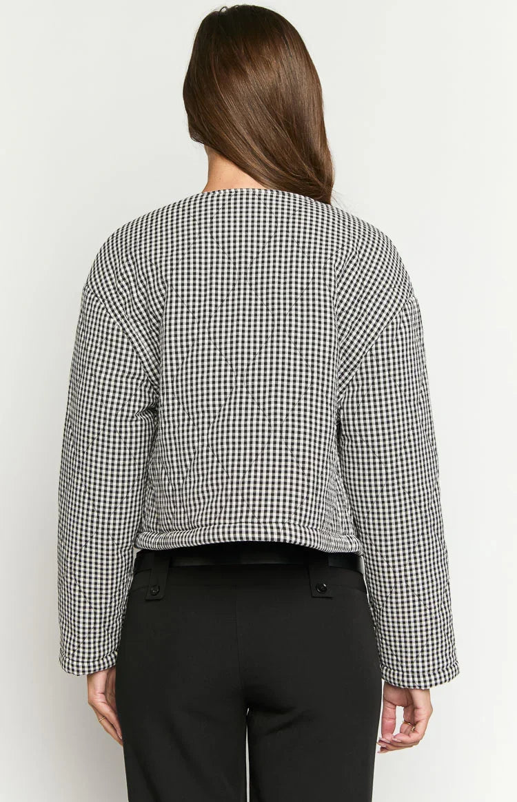 Lennie Black Gingham Quilted Jacket