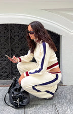 Liberty Cream Knit Jacquard Zip Sweater
