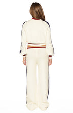 Liberty Cream Knit Jacquard Zip Sweater