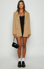 Logan Tan Oversized Blazer