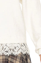 Lolly Cream Lace Trim Knit