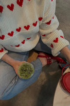 Lovey Red Heart Stripe Jumper