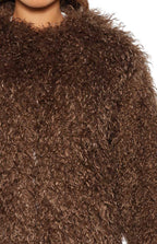 Margot Brown Shaggy Fur Jacket