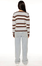 Misha Brown and Blue Stripe Button Down Cardigan
