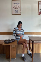 Misha Brown and Blue Stripe Button Down Cardigan