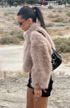 Nero Light Brown Faux Fur Jacket