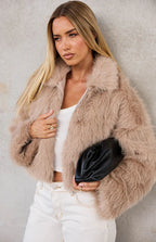 Nero Light Brown Faux Fur Jacket
