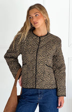 Robbie Leopard Print Quilted Jacket