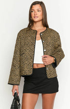 Robbie Leopard Print Quilted Jacket