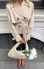 Wilda Cream Cropped Trench Coat