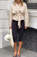 Wilda Cream Cropped Trench Coat