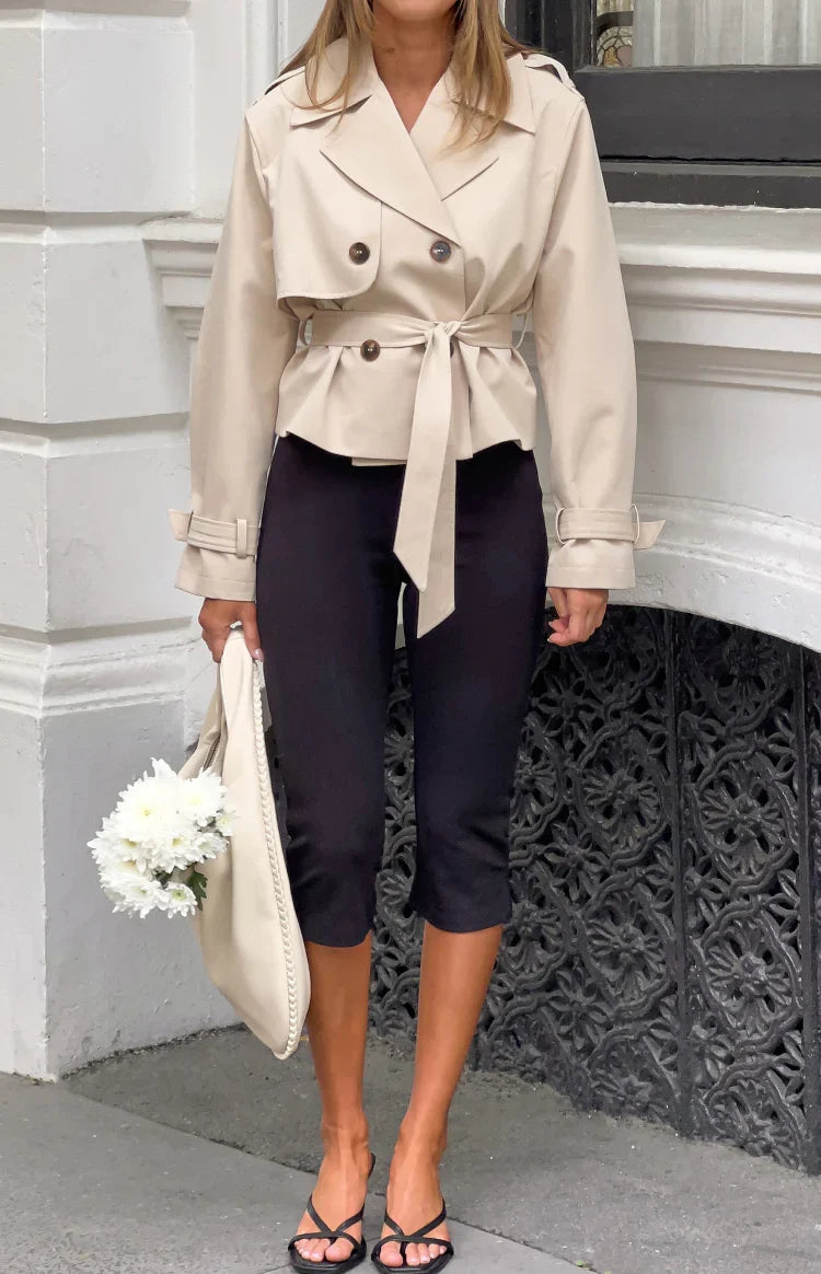 Wilda Cream Cropped Trench Coat