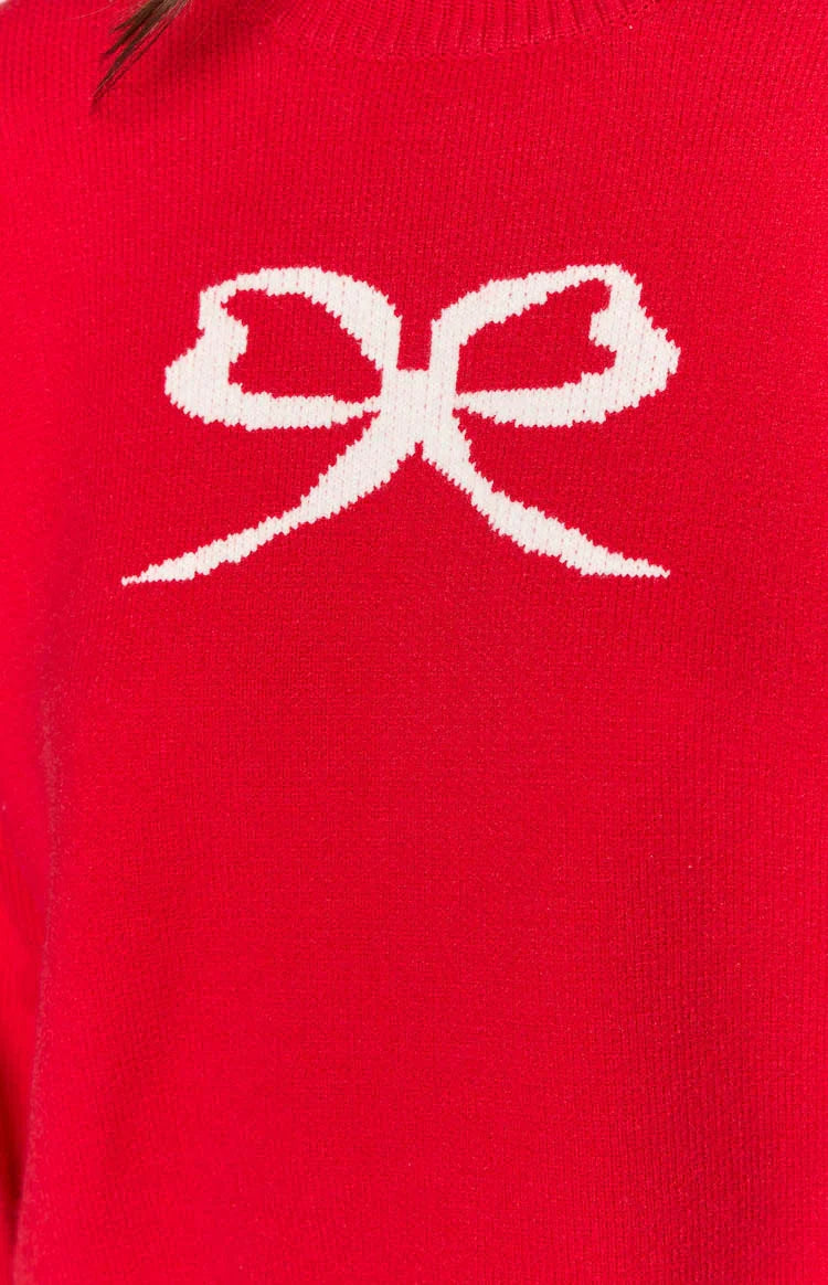 Zami Red Bow Sweater