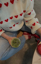 Lovey Red Heart Stripe Jumper
